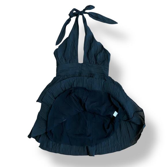 Olivaceous NWT Charlotte Crinkle Mini Dress Size S Black Boho‎ - Picture 4 of 9